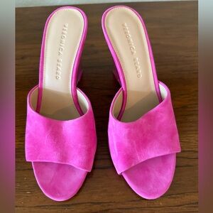 Veronica Beard Pink Wedge Sandals